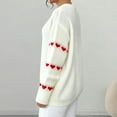 thumbnail image 6 of FNFYFH Women's Cute Heart Sweater Love Print Valentine Knitted Top Casual Crewneck Long Sleeve Oversized Sweaters Pullover, 6 of 7
