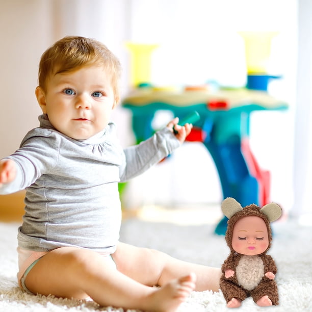Juguetes para piscina, juguetes para bebés y niños pequeños, mini muñecas de 12,7 cm (5 pulgadas), muñecas infantiles con disfraces de animales para niños de 3 años en adelante, adorables bebés, regal