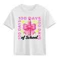 thumbnail image 4 of CLOISE Kids Girls Boys Short Sleeve Tee Shirts 100 Day of School Tops Crewneck Holiday Pullover Graphic Summer Blouses White, 4 of 8
