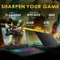 thumbnail image 3 of MSI Katana 15.6" QHD 165Hz Gaming Laptop, Intel i7-14650HX, GeForce RTX 5070 8GB GDDR7, 64GB DDR5, 4TB SSD, 4-Zone RGB Backlit Keyboard, Cooler Boost 5, Win 11, Black, 512GB Docking Station Set, 3 of 9