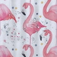 thumbnail image 5 of Orinice  Shower Curtain Watercolor Bath Pink Flamingos Grey Polka Dots Chic Tropical Home Bathroom Decor Polyester Fabric Waterproof  69x72, 5 of 7