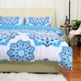 thumbnail image 4 of Bohemian Duvet Cover Sets with 2 Matching Pillow Shams Soft Microfiber 3-Piece Boho Mandala Quilt Set (Blue, Queen), 4 of 6