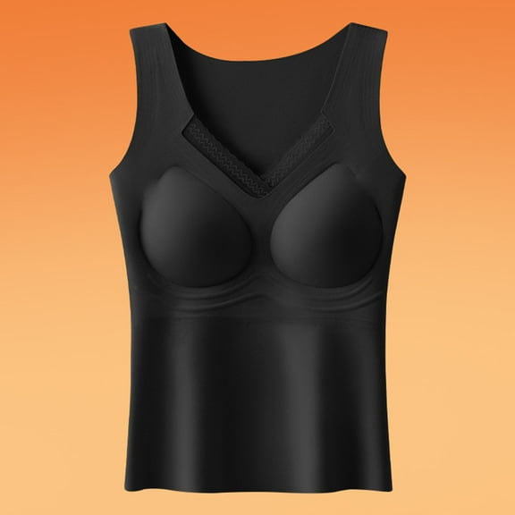 Wowcloth Women's Thermal Camisole with Built-in Bra, Seamless and Fleece Lined for Winter Layering and Everyday Use