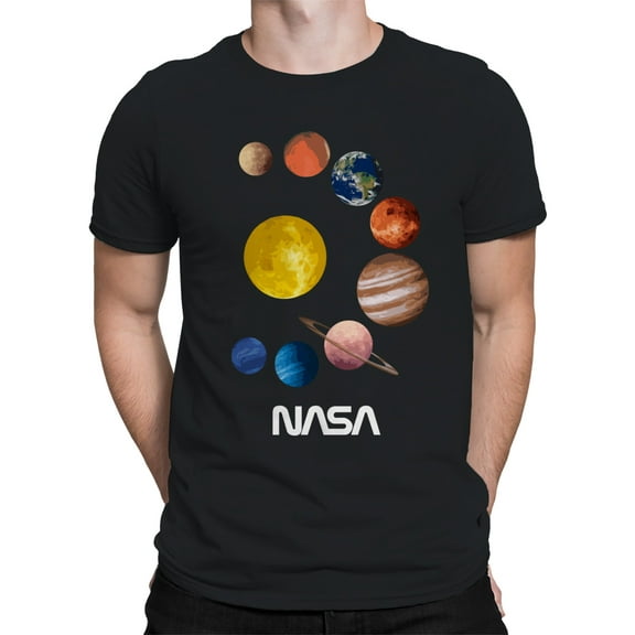NASA Nasa Watercolor Planets T-Shirt Men -NASA Designs, Male Large