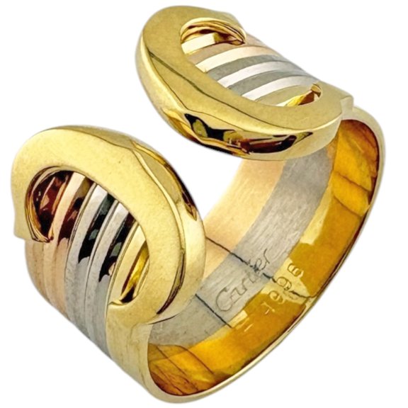 Pre-Owned Cartier 2C Ring, 1, 18K Yellow Gold, Men's and Women's, CARTIER