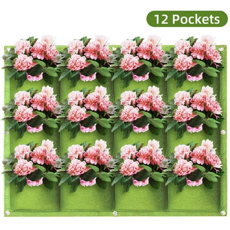 Hanging Planters 12 Pockets Large Vertical Garden Wall Planter Grow Bags for Indoor Outdoor Fence Wall Home D&eacute;cor