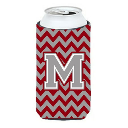 

Carolines Treasures CJ1043-MTBC Letter M Chevron Crimson and Grey Tall Boy Beverage Insulator Hugger Tall Boy