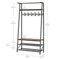 thumbnail image 3 of Gaderth Coat Rack Hall Tree With Shoe Storage Bench, 4 In 1 Entryway Organizer With 5/10 Hooks, Hanging Rod And 3 Tier Shoe Rack, Freestanding Metal Hall Tree For Hallway Front Door Mudroom, 3 of 6