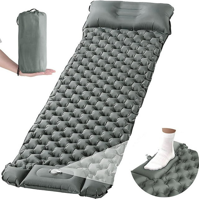 Mosiee Matelas de Camping Autogonflant avec Oreiller - Léger et Portable pour