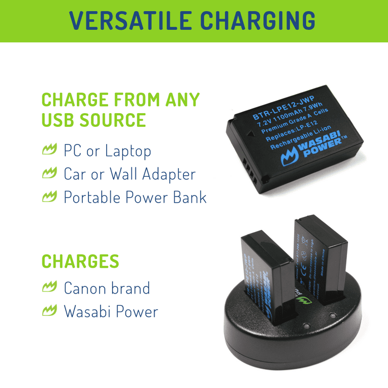 Buy Wasabi Power Battery (2-Pack) and Dual USB Charger for Canon