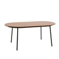 thumbnail image 4 of LeisureMod Tule 7-Piece Dining Set in White Steel Frame with 6 Upholstered Seat Dining Chairs and 71" Oval Dining Table with MDF Tabletop-Color:White Walnut Light Brown, 4 of 20