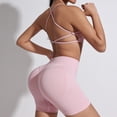 thumbnail image 5 of Rotm Yoga Sets for Women Women 2 Piece Workout Sets U Back Color Block Sports Bra High Waist Tummy Control Active Shorts Yoga Pilates Outfits Pink,XS, 5 of 6