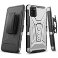 thumbnail image 2 of Compatible for Alcatel TCL A3X A600DL Case with Holster Belt Clip Hybrid Shockproof Protective Phone Cover with Kickstand - Silver, 2 of 7