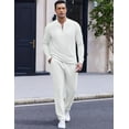 thumbnail image 6 of COOFANDY Men's Quarter Zip Polo Sweatsuit Polo 2 Piece Set Jogging Outfits Tracksuit Athletic Pants and Long Sleeve Casual Sports Set, 6 of 6