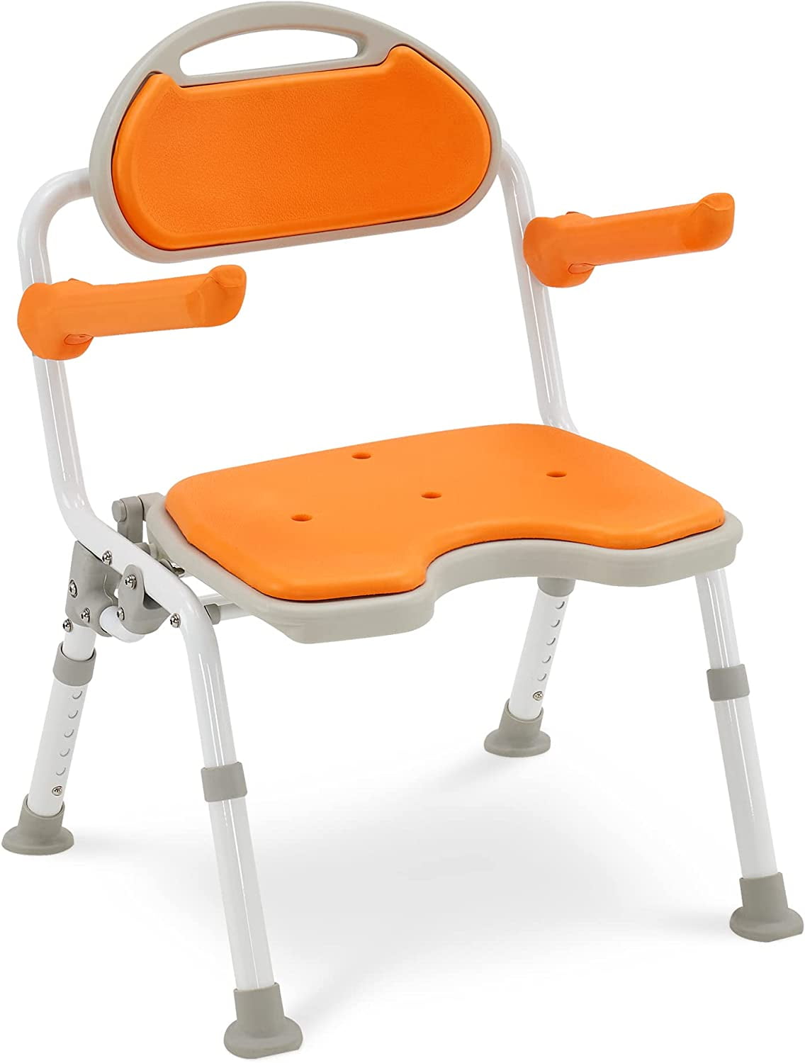 Shower Chair Padded with Cutout for Elderly, No Assembly Needed