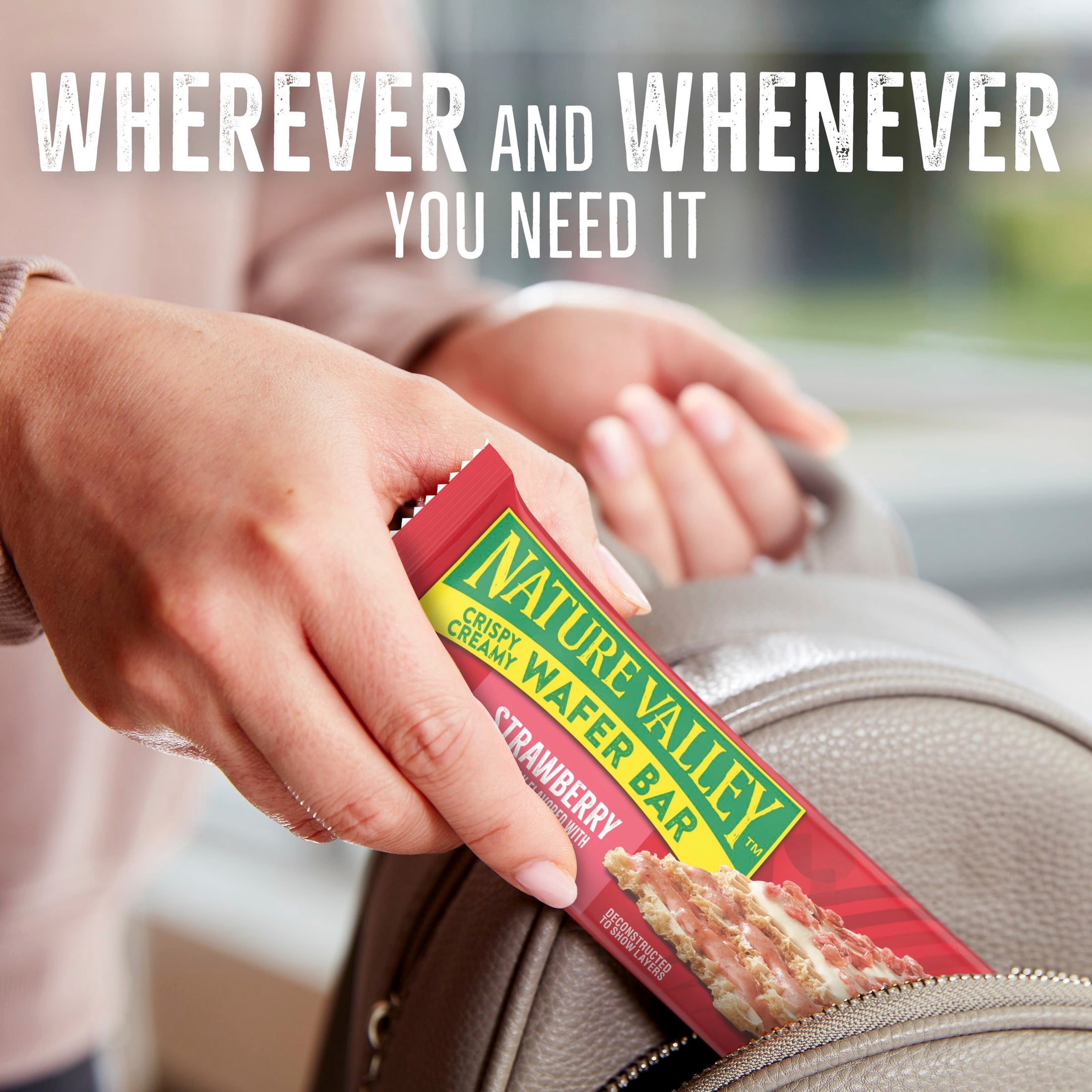 (4 pack) Nature Valley Strawberry Crispy Creamy Wafer Bars, Whole Grain, 15 Bars, 19.5 oz
