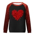 thumbnail image 4 of Penkiiy Women Valentines Day Shirts Round Neck Long Sleeve Casual Heart T Shirt 3XL Red, 4 of 4