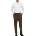 thumbnail image 2 of INSPIRE CHIC Men's Dress Pants Classic Fit Flat Front Solid Color Prom Trousers 38 Brown, 2 of 6