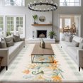 thumbnail image 4 of Thanksgiving Coastal Area Rug 5x8 Washable Rug Non Slip Fall Pumpkin Leaves Starfish Plaid Large Area Rug Soft Stainresistant Indoor Floor Carpet for Living Room Bedroom Home Office Dining Room, 4 of 9