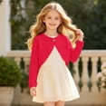 thumbnail image 2 of Gaexia Girls Cardigan Sweater Knit Open Front Long Sleeve Lightweight Casual Layering Top for Autumn Back to School, 2 of 4