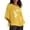 Yellow, variant on GEWSEY Women's Spring 3/4 Sleeve Linen Shirts Casual Crewneck Solid Color Tunic Tops Loose Fit Plus Size Vacation Blouses Yellow, XXL