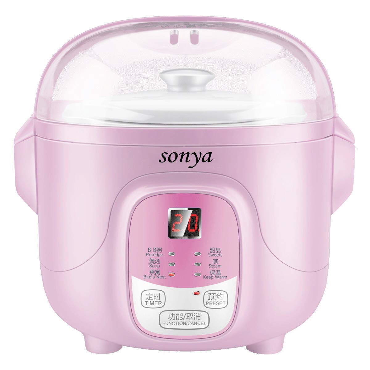Bonus Pack Sonya Ceramic Pot Smart Electric Slow Stew Pot SY-DGD8P (Pink) - image 1 of 4