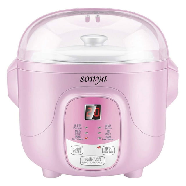 Bonus Pack Sonya Ceramic Pot Smart Electric Slow Stew Pot SY-DGD8P (Pink)