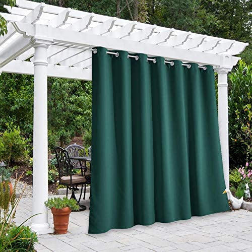 Nicetown Outdoor Divider Patio Curtain Waterproof For Public Space Thermal Insulated Rustproof Grommet Room Darkening Blinds Safe Yard Arbor Hunter Green 1 Panel W100 X L84 Com Nicetown Outdoor Divider Patio Curtain, Shade Panels Outdoor