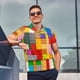 thumbnail image 4 of Fotbe Colorful Plastic Blocks Pattern Camiseta Polo de Golf para Hombre con Estampado – Camisa Deportiva Transpirable con Cuello Abotonado-XX-Large, 4 of 6