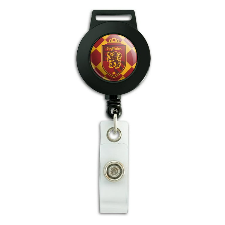 Harry Potter Gryffindor Plaid Sigil Lanyard Retractable Reel Badge