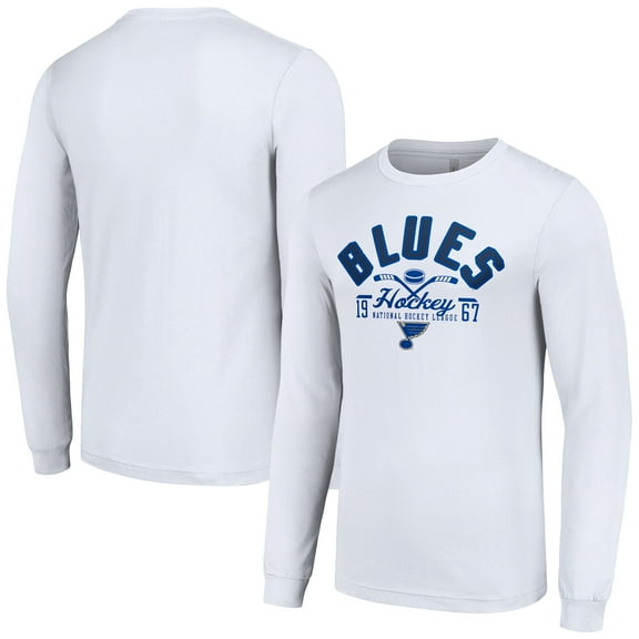 Men's Starter  White St. Louis Blues Puck Long Sleeve T-Shirt