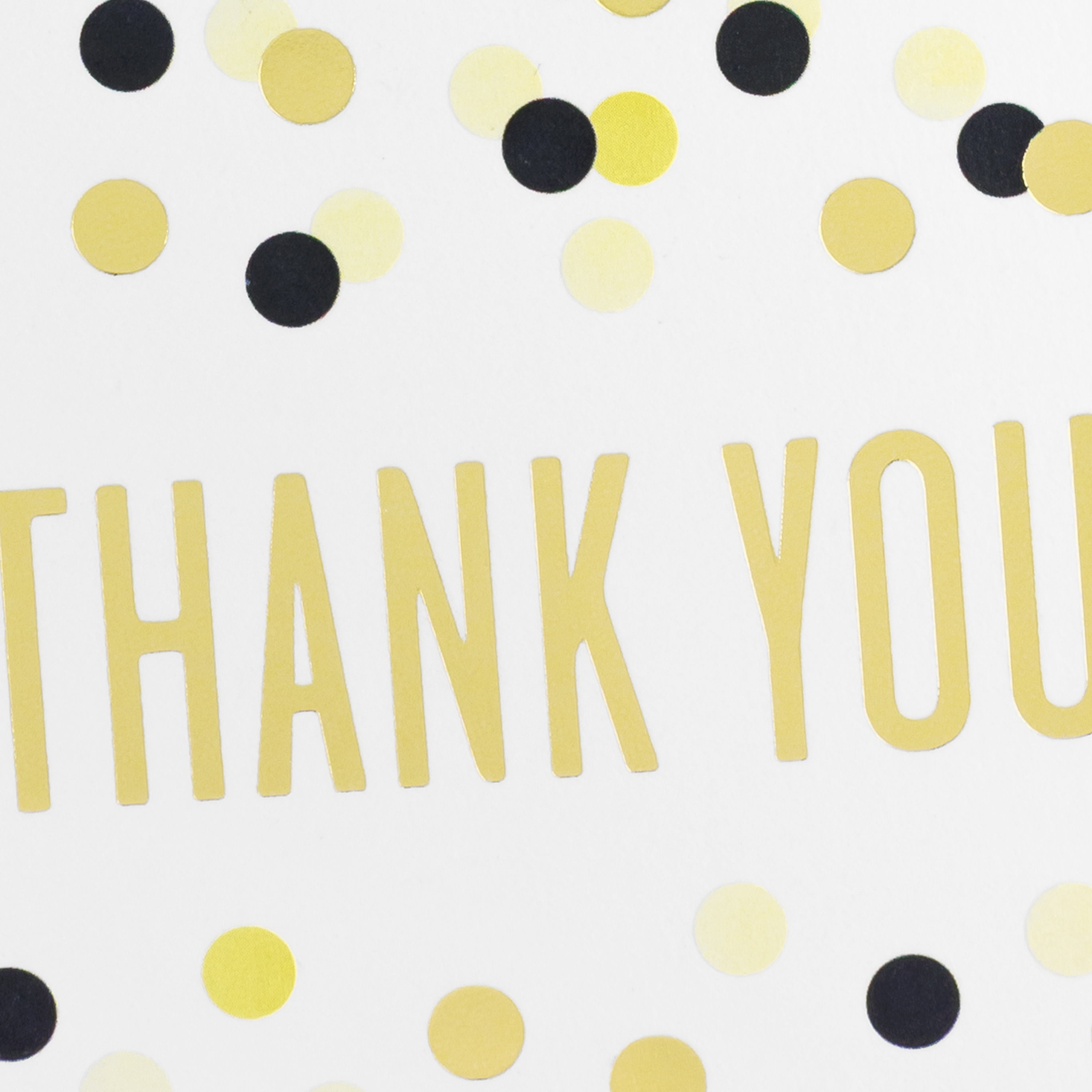 Hallmark Blank Thank You Notes (Gold and Black Dots), 20 Count