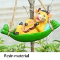 thumbnail image 4 of Cow Playing Guitar Garden Statue Vivid Cute Hanging Resin Cattle Sculpture Art Decoration for Lawn Patio Courtyard Yellow Cow, 4 of 8