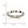 thumbnail image 2 of Stainless Steel Polished 3 Stone Black Cubic Zirconia 2.50mm Band Ring Size 7 Ring for Women and Men, 2 of 2