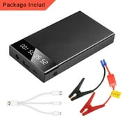 Jump Starter Battery Charger Ultra-thin Car Emergency Start Power Bank With Electric Quantity Display For 12V Cars Trucks Motorcycles Excavators