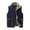 Blue, variant on AOOCHASLIY Fall Clothes Men's Casual Fleece Vest Zipoer Pocket Sleeveless Hood Stand Collar Solid Tops Jacket