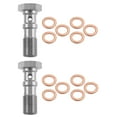 thumbnail image 1 of 2pcs M10x1.25 Thread Turbo Brake Line Banjo Bolt with Copper Washers Double Banjo Bolt 30mm Length, 1 of 6