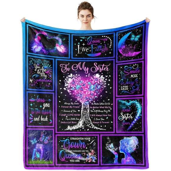 LHSHID Sister Gifts Blanket Sister Birthday Gifts for Sister from Sisters Big Sister Gifts for Little Girls Sister Gifts Ideas for Mothers Day to My Sister Blankets 40"x50"