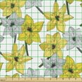thumbnail image 2 of Ambesonne Floral Fabric by the Yard Upholstery, Blooming Narcissus Flowers, 5 Yards, Earth Yellow Pale Grey, 2 of 5