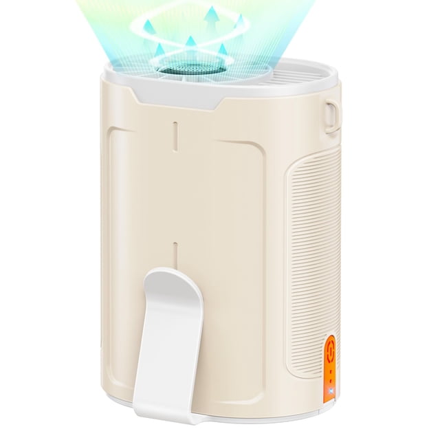 Ventilador portátil Heelkl 2025 AI recargable, 4 velocidades, flujo de aire fuerte de 6600 RPM, ventilador de cintura personal