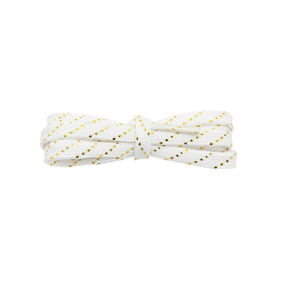 INSPIRE CHIC Stripes Metallic Flat Shoelaces for Sneakers White 120cm/47.2"