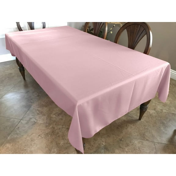 Polyester Poplin Gaberdine Durable Tablecloth Solid Baby Pink