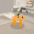 thumbnail image 5 of ToppiJoy Orange Acrylic Side Table Round - 23.6" Modern End Table with 44lbs Capacity, 15.7" Height for Living Room/Bedroom, Shatter-Resistant Coffee Table, 5 of 17