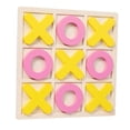 thumbnail image 2 of Rushawy Handcrafted Wooden Tic Tac Toe Game - Classic Strategy Board Game for Adults and Yellow Pink, 2 of 9