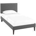 thumbnail image 2 of Modway Macie Twin Fabric Platform Bed with Squared Tapered Legs in Gray, 2 of 5