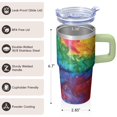thumbnail image 3 of 20oz Geometric Texture Insulated Travel Mug with Handle, Stainless Steel Double Wall Coffee Tumbler Leak Proof Lid, 3 of 5