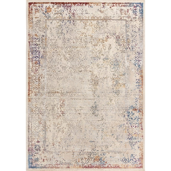 Rugs.com Deepa Collection Rug – 6' x 9' Ivory Medium Rug Perfect For Bedrooms, Dining Rooms, Living Rooms