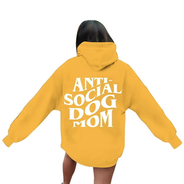 Funny Social Dog Mom Hoodie For Dog Lovers For Dog Owners
