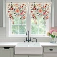 thumbnail image 4 of Watercolor Flowers Balloon Curtains 63 Inch Length for Living Room/Bedroom, Rustic Spring Floral Botanical Beige Rod Pocket Privacy Door Curtains Decorative Tie Up Shade for Window 52"x63", 4 of 8