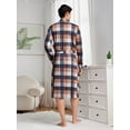 thumbnail image 2 of Men's Plaid Pattern Bathrobe With Pockets, 2 of 5